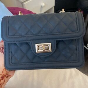 Elegant Black Quilted Handbag